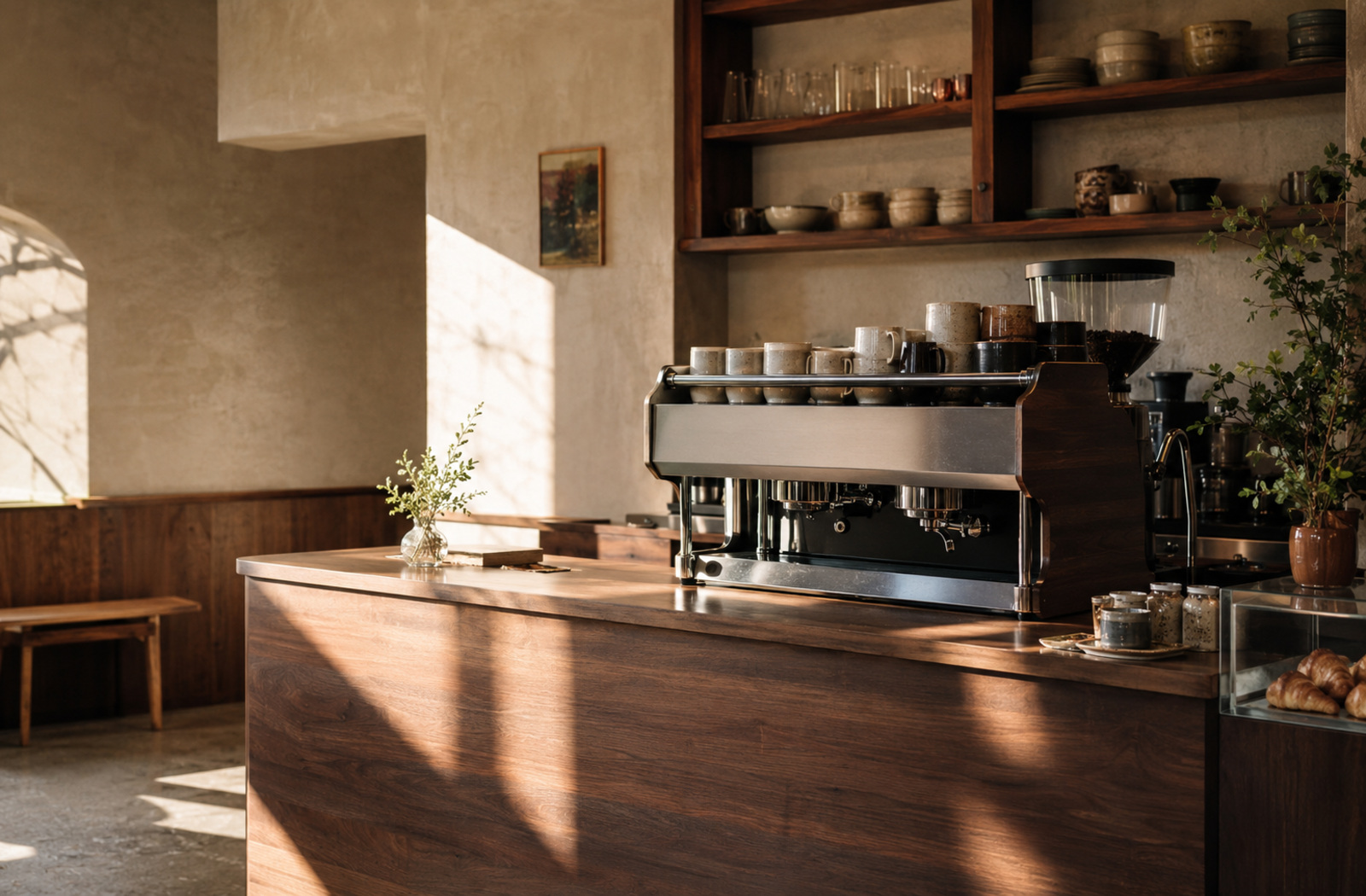 An illustrative neighbourhood café interior
